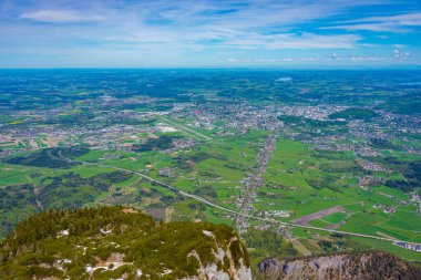 Avusturya 'nın Untersberg kentinden Salzburg' un Panorama manzarası