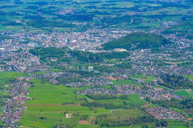 Avusturya 'nın Untersberg kentinden Salzburg' un Panorama manzarası