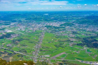 Avusturya 'nın Untersberg kentinden Salzburg' un Panorama manzarası