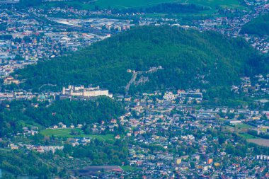 Avusturya 'nın Untersberg kentinden Salzburg' un Panorama manzarası