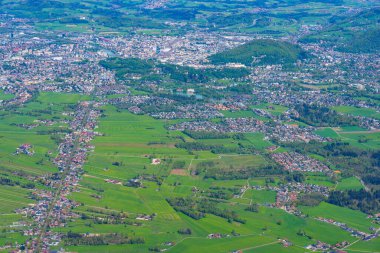 Avusturya 'nın Untersberg kentinden Salzburg' un Panorama manzarası