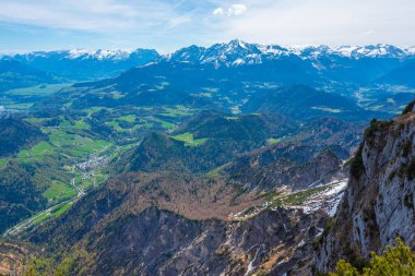 Untersberg dağından Avusturya 'nın panorama manzarası.