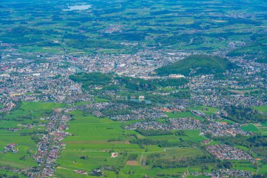 Avusturya 'nın Untersberg kentinden Salzburg' un Panorama manzarası
