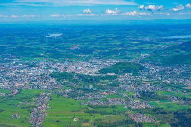 Avusturya 'nın Untersberg kentinden Salzburg' un Panorama manzarası