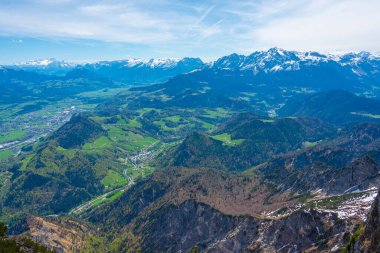 Untersberg dağından Avusturya 'nın panorama manzarası.