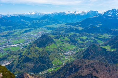 Untersberg dağından Avusturya 'nın panorama manzarası.
