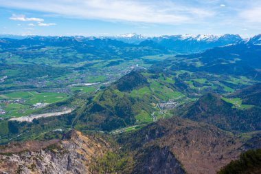 Untersberg dağından Avusturya 'nın panorama manzarası.