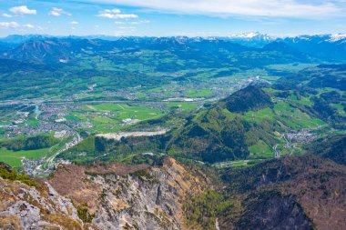 Untersberg dağından Avusturya 'nın panorama manzarası.