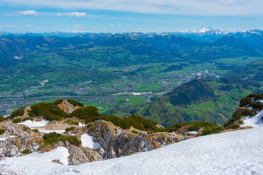 Untersberg dağından Avusturya 'nın panorama manzarası.