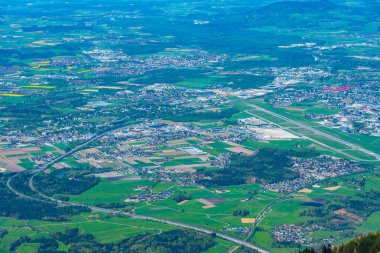 Panorama view of Salzburg airport in Austria.IMAGE