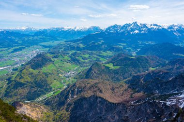 Untersberg dağından Avusturya 'nın panorama manzarası.