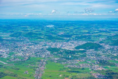 Avusturya 'nın Untersberg kentinden Salzburg' un Panorama manzarası