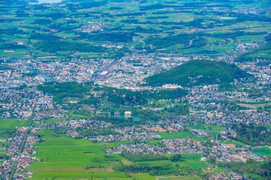 Avusturya 'nın Untersberg kentinden Salzburg' un Panorama manzarası
