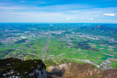Avusturya 'nın Untersberg kentinden Salzburg' un Panorama manzarası