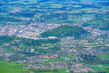 Avusturya 'nın Untersberg kentinden Salzburg' un Panorama manzarası
