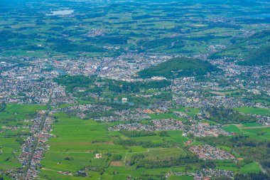 Avusturya 'nın Untersberg kentinden Salzburg' un Panorama manzarası
