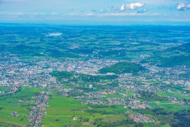 Avusturya 'nın Untersberg kentinden Salzburg' un Panorama manzarası