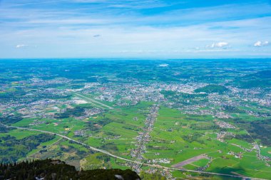 Avusturya 'nın Untersberg kentinden Salzburg' un Panorama manzarası