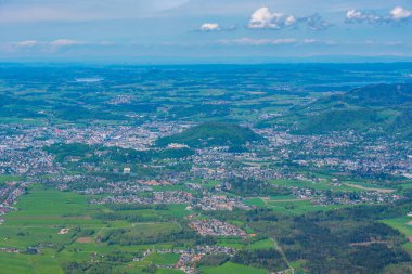 Avusturya 'nın Untersberg kentinden Salzburg' un Panorama manzarası