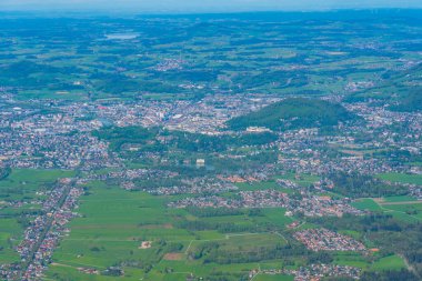 Avusturya 'nın Untersberg kentinden Salzburg' un Panorama manzarası