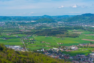 Avusturya 'nın Untersberg kentinden Salzburg' un Panorama manzarası