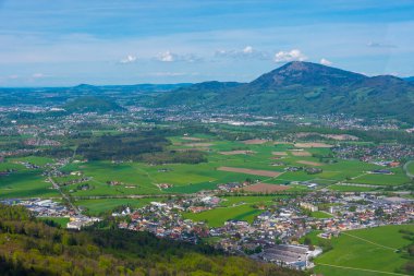 Avusturya 'nın Untersberg kentinden Salzburg' un Panorama manzarası