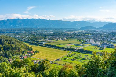 Panorama view of Villach from Landskron castle in Austria.IMAGE