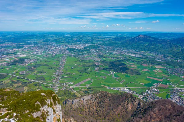 Avusturya 'nın Untersberg kentinden Salzburg' un Panorama manzarası