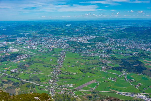 Avusturya 'nın Untersberg kentinden Salzburg' un Panorama manzarası