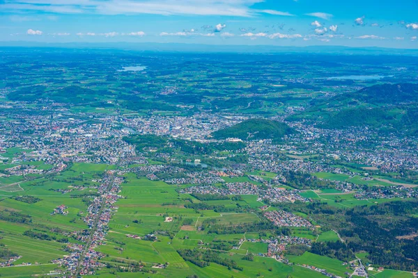 Avusturya 'nın Untersberg kentinden Salzburg' un Panorama manzarası