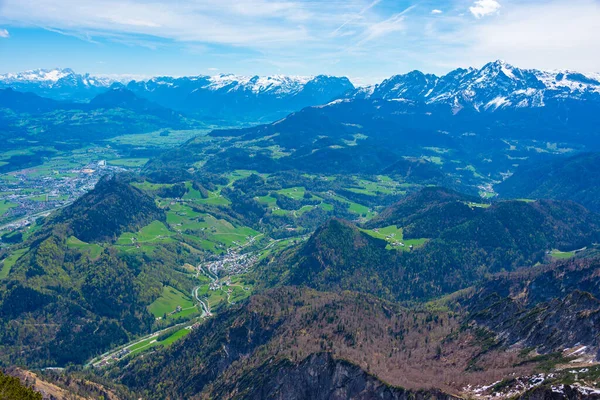 Untersberg dağından Avusturya 'nın panorama manzarası.