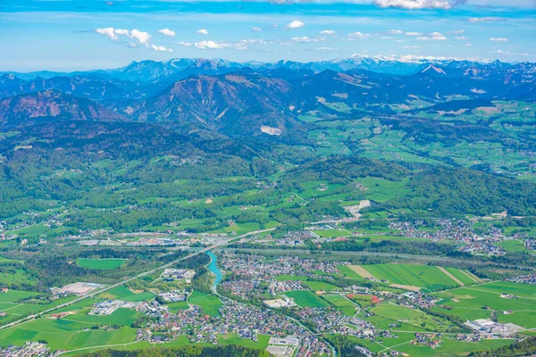 Avusturya 'nın Untersberg kentinden Salzburg' un Panorama manzarası