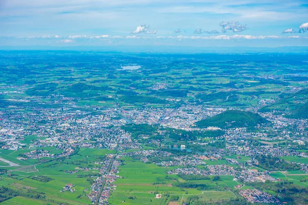 Avusturya 'nın Untersberg kentinden Salzburg' un Panorama manzarası