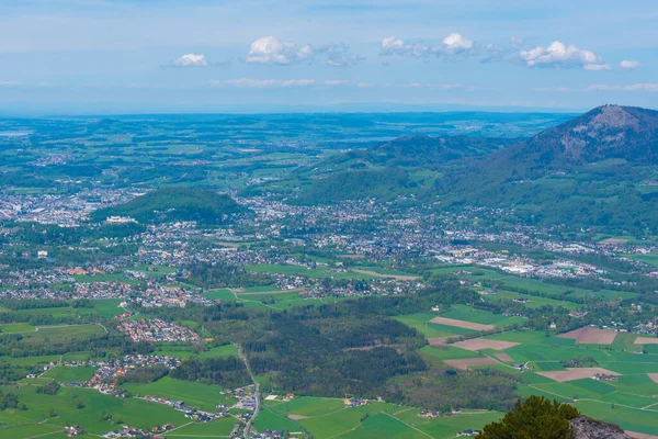 Avusturya 'nın Untersberg kentinden Salzburg' un Panorama manzarası