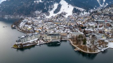 Kışın Zell am 'ın Panorama manzarası, Avusturya.