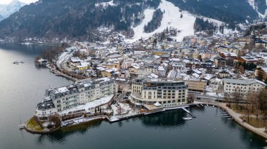 Kışın Zell am 'ın Panorama manzarası, Avusturya.