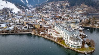 Kışın Zell am 'ın Panorama manzarası, Avusturya.