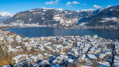 Kışın Zell am 'ın Panorama manzarası, Avusturya.