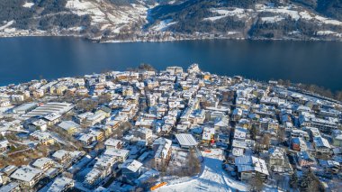 Kışın Zell am 'ın Panorama manzarası, Avusturya.