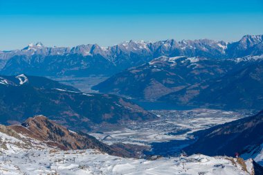 Avusturya 'daki Kaprun kayak merkezinin Panorama manzarası