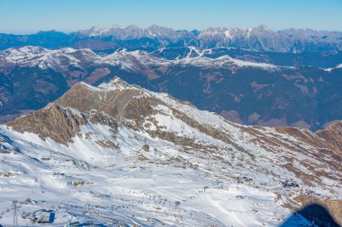 Avusturya 'daki Kaprun kayak merkezinin Panorama manzarası