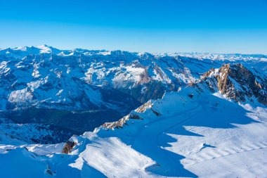 Avusturya 'daki Kaprun kayak merkezinin Panorama manzarası