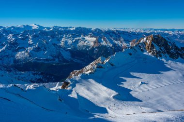 Avusturya 'daki Kaprun kayak merkezinin Panorama manzarası