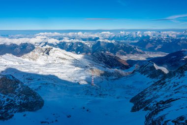 Avusturya 'daki Kaprun kayak merkezinin Panorama manzarası