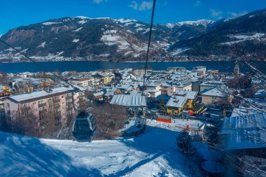 Kışın Zell am 'ın Panorama manzarası, Avusturya.
