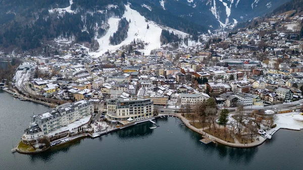 Kışın Zell am 'ın Panorama manzarası, Avusturya.