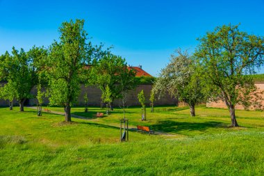 Çek Cumhuriyeti 'ndeki Terezin kalesinin manzarası.