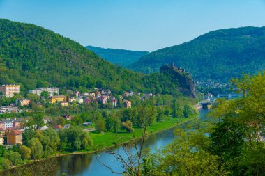Riverside of Labe river in Usti nad Labem, Czech republic.IMAGE