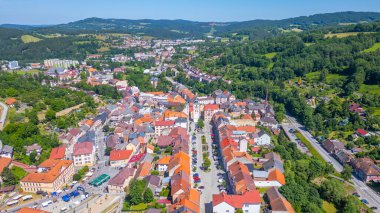 Panorama view of Vimperk town in Czech republic.IMAGE