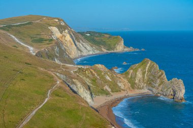 İngiltere 'deki Durdle Kapısı Sahili. Görüntü